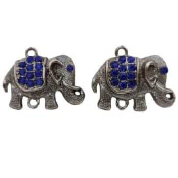 ANTIQUE SILVER ELEPHANT metal Pendant 