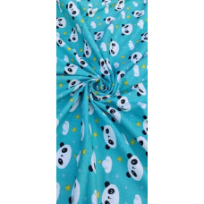 poplin Cotton Blue & Panda Kids Print Fabric poplin Cotton Blue & Panda Kids Print Fabric