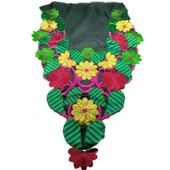 Applique Multicolour Neck Shape Flower Design Patch Applique Multicolour Neck Shape Flower Design Patch