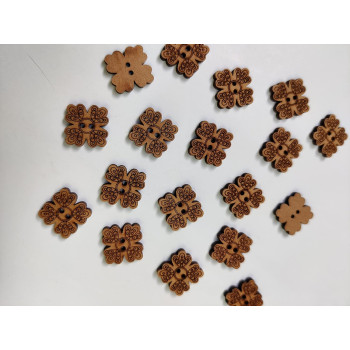 Designerbox Wooden Flower Shapes 2 Holes Buttons 