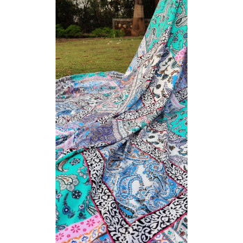 Blue Rayon Printed Fabric for Woman Blue Rayon Printed Fabric for Woman