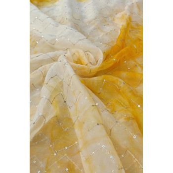 Tie-Dye with sequin embroidery Organza Tie-Dye with sequin embroidery Organza