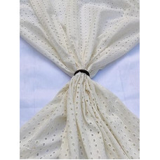 White Chikan Embroidery fabric 