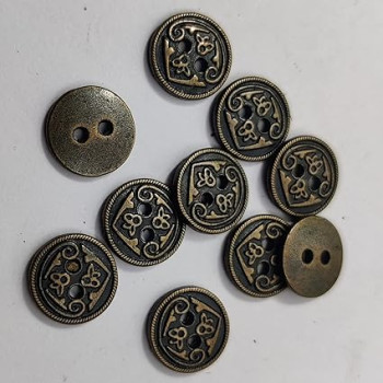 Vintage Look with Small Design 2 Holes Bronze Metal Button