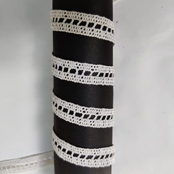 Off White crocia lace Dyable with Any Colour for Edge of Sarees , Kurtis , Kurtas , duppatta , Blouses , Art and Craft [Pack of 9 Meter ] , Size 1.2 cm .