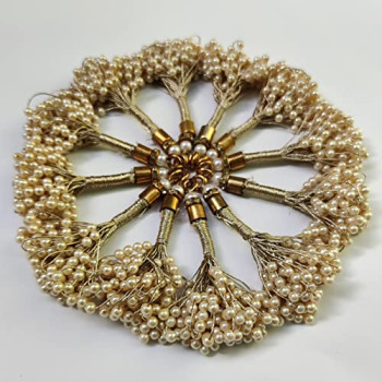 moti Tassel Pearl for uses Blouses ,Woman , lehanga Choli, Kurtis, Kurtas , Sarees and for DIY Crafts .[Cream]