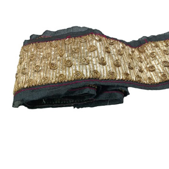 Brown Lace with Flower Design Embroidery Work Border Brown Lace with Flower Design Embroidery Work Border