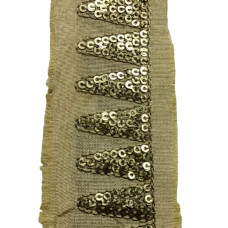Golden Colour Embroidery Sequence lace with Thread Golden Colour Embroidery Sequence lace with Thread