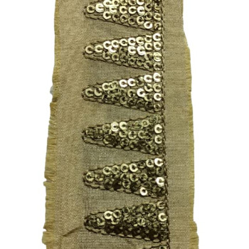 Golden Colour Embroidery Sequence lace with Thread Golden Colour Embroidery Sequence lace with Thread
