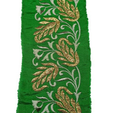 Green lace with Light Golden kasab and Badla Embroidery Work Border for Bridal Dress, Gown, Dupatta, Sarees, Wedding Outfits (Pack of 1.9 Meter) Width : 3 Inch Green lace with Light Golden kasab and Badla Embroidery Work Border for Bridal Dress, Gown, Dupatta, Sarees, Wedding Outfits (Pack of 1.9 Meter) Width : 3 Inch