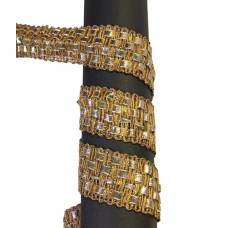 Golden Gotta Sadadi Lace Border for Bridal Dresses, Sarees, Lehengas, Decoration, Bag and Designing Embellishment ,DIY , Crafts (Pack of 9 Meter ) Size : 2.5cm Golden Gotta Sadadi Lace Border for Bridal Dresses, Sarees, Lehengas, Decoration, Bag and Designing Embellishment ,DIY , Crafts (Pack of 9 Meter ) Size : 2.5cm