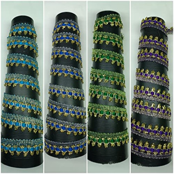 Combo of 4 Multicolour lace with Heavy Work Trim Lace Border Falls Combo of 4 Multicolour lace with Heavy Work Trim Lace Border Falls