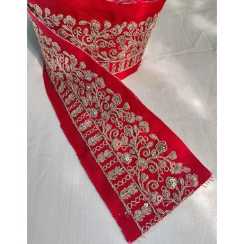 Red Dori with Sequence High Quality Embroidery Lace Heavy Golden Work Borders for Saree, Dresses, Dupatta , Lehengas , Kurti , ( Width : 6 cm )( 2 Meter ka Price) Red Dori with Sequence High Quality Embroidery Lace Heavy Golden Work Borders for Saree, Dresses, Dupatta , Lehengas , Kurti , ( Width : 6 cm )( 2 Meter ka Price)