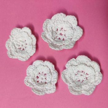 Cotton Croshiya offwhite Hand Made Flower for Dress Art & Crafts Project, Home Decoration and Jewelry Making (Pack of 6pcs) Cotton Croshiya offwhite Hand Made Flower for Dress Art & Crafts Project, Home Decoration and Jewelry Making (Pack of 6pcs)