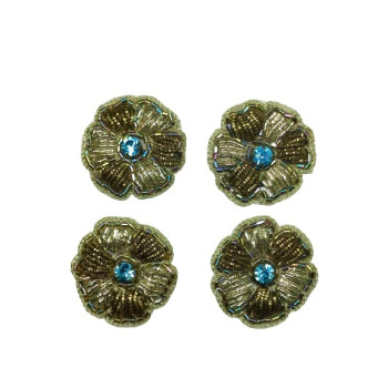 Golden Flower Shape Applique Beautiful patchs for Cloths, Blouse, Suits, Sarees, Decoration ,Sweater, Shoes ,Bags ( Pack of 4 pcs )(Width : 3.5cm ) Golden Flower Shape Applique Beautiful patchs for Cloths, Blouse, Suits, Sarees, Decoration ,Sweater, Shoes ,Bags ( Pack of 4 pcs )(Width : 3.5cm )