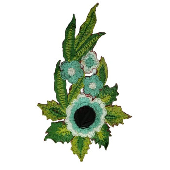 Applique Green Colour Flower Shape Patches Applique Green Colour Flower Shape Patches