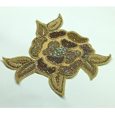Golden Applique Beautiful Flower Embroidery Patches with Diamond's for Cloths, Blouse, Suits, Sarees, Decoration ,Sweater, Shoes ,Bags ( Pack of 2 pcs )(Width : 5 Inch ) Golden Applique Beautiful Flower Embroidery Patches with Diamond's for Cloths, Blouse, Suits, Sarees, Decoration ,Sweater, Shoes ,Bags ( Pack of 2 pcs )(Width : 5 Inch )