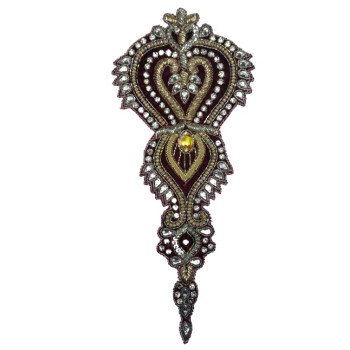 Wine Applique Beautiful Velvet Embroidery Patches with Diamond for Cloths, Blouse, Suits, Sarees, Decoration ,Sweater, Shoes ,Bags ( Pack of 2 pcs )(Width : 10 inch ) Wine Applique Beautiful Velvet Embroidery Patches with Diamond for Cloths, Blouse, Suits, Sarees, Decoration ,Sweater, Shoes ,Bags ( Pack of 2 pcs )(Width : 10 inch )