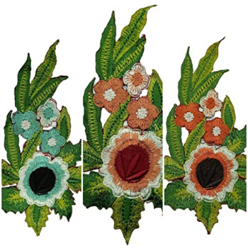 Applique Combo of 3 Different Colour Flower Shape Patches Applique Combo of 3 Different Colour Flower Shape Patches