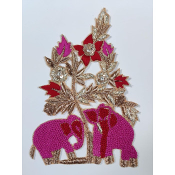 elephant design zardosi patches 