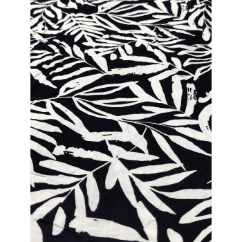 black n white Rayon Fabric  