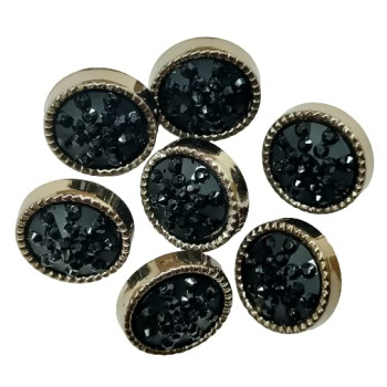 Black Dotted Small Stone Acrylic Buttons Black Dotted Small Stone Acrylic Buttons