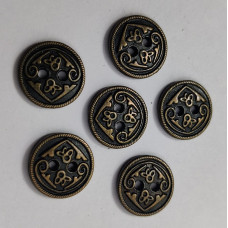 Vintage Antique Look Bronze Designer Round Metal button