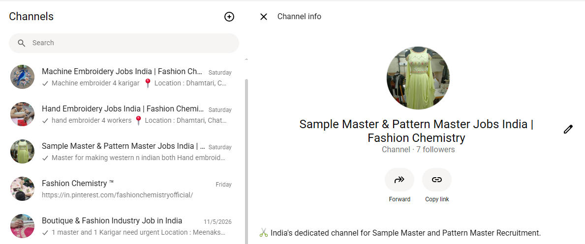 Fashion recruitment and job updates on WhatsApp Channels in India. Fashion recruitment and job updates on WhatsApp Channels in India.